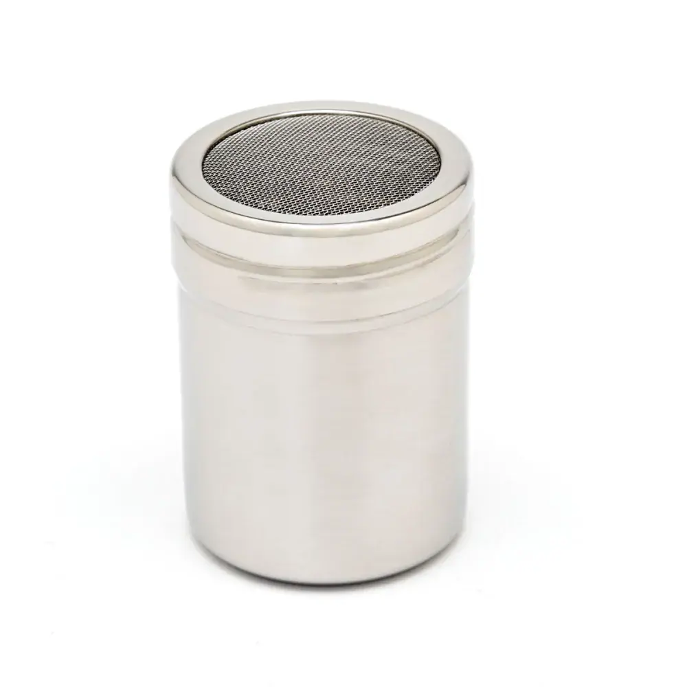 شیکر پودر کاکائو استیل راینو Rhino Cocoa Shaker با توری ریز Fine Mesh مخصوص تزئین کاپوچینو و نوشیدنیهای گرم