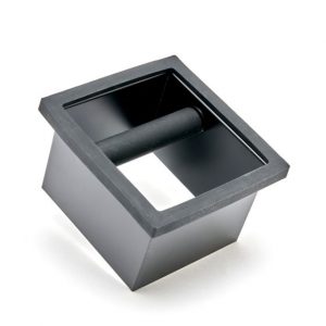 ناک باکس توکار مربعی راینو Rhino Square Knock Chute استیل ۳۰۴ سنگین با میله ضربه‌گیر لاستیکی روی کانتر کافه